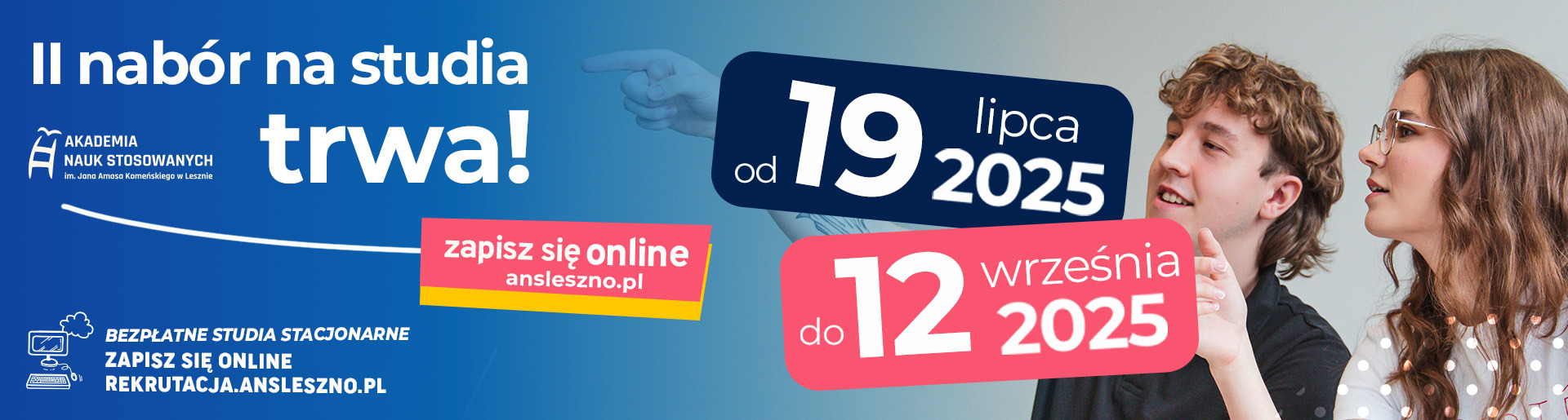 II nabór na studia trwa! Od 19 lipca 2025 r. do 12 września 2025 r.